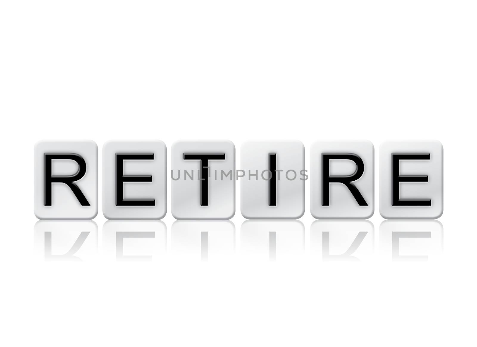 Retire Isolated Tiled Letters Concept and Theme by enterlinedesign