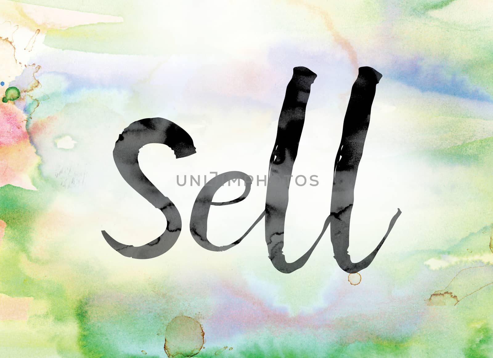 Sell Colorful Watercolor and Ink Word Art by enterlinedesign