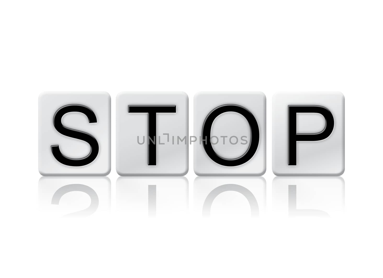 Stop Isolated Tiled Letters Concept and Theme by enterlinedesign