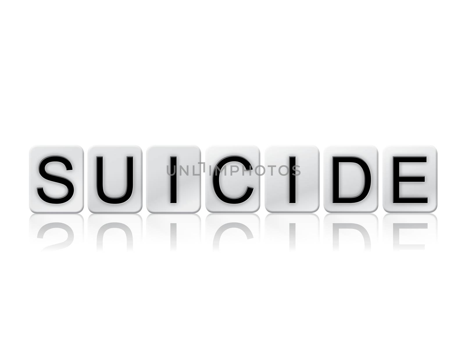 Suicide Isolated Tiled Letters Concept and Theme by enterlinedesign