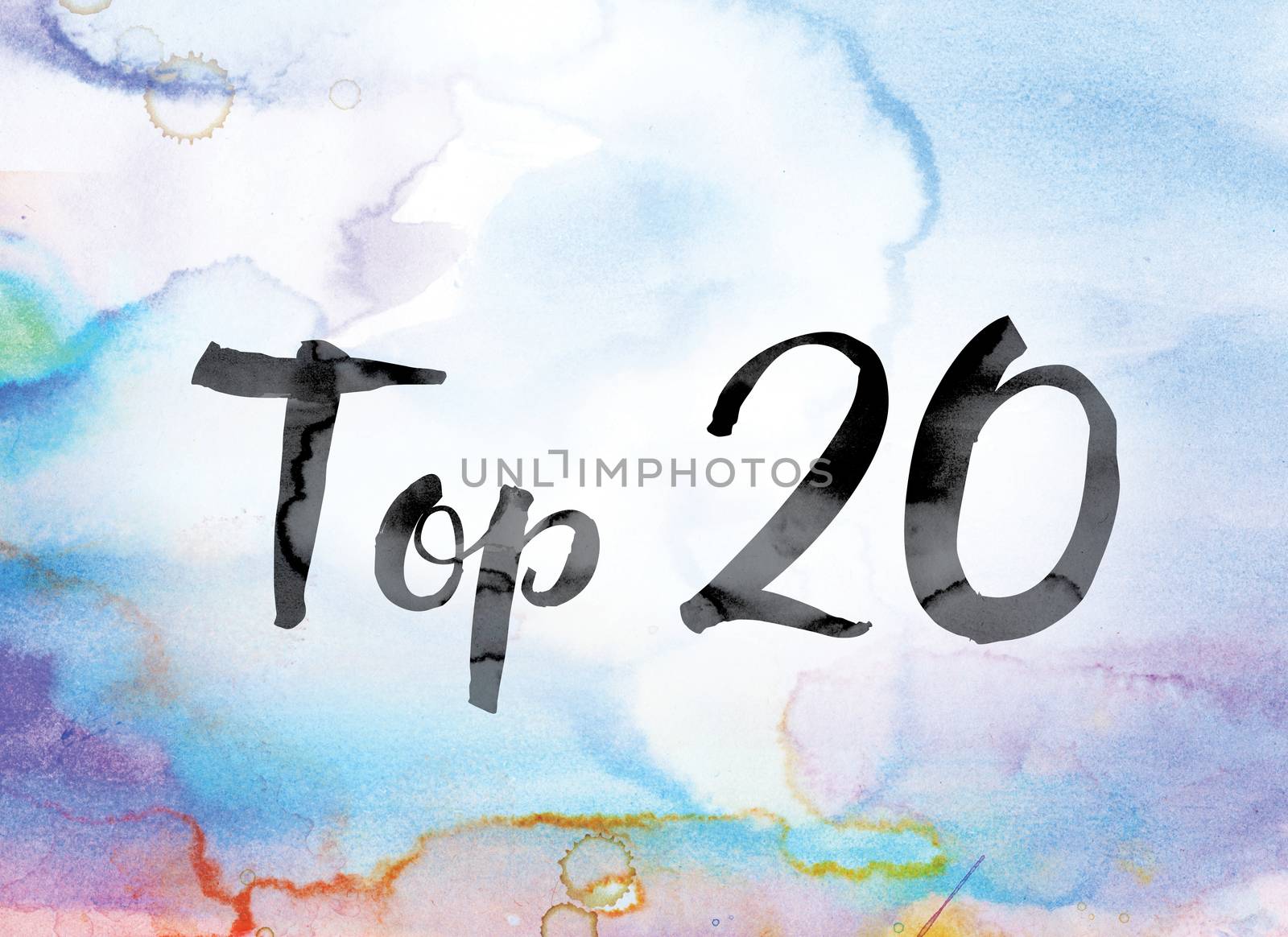 Top 20 Colorful Watercolor and Ink Word Art by enterlinedesign