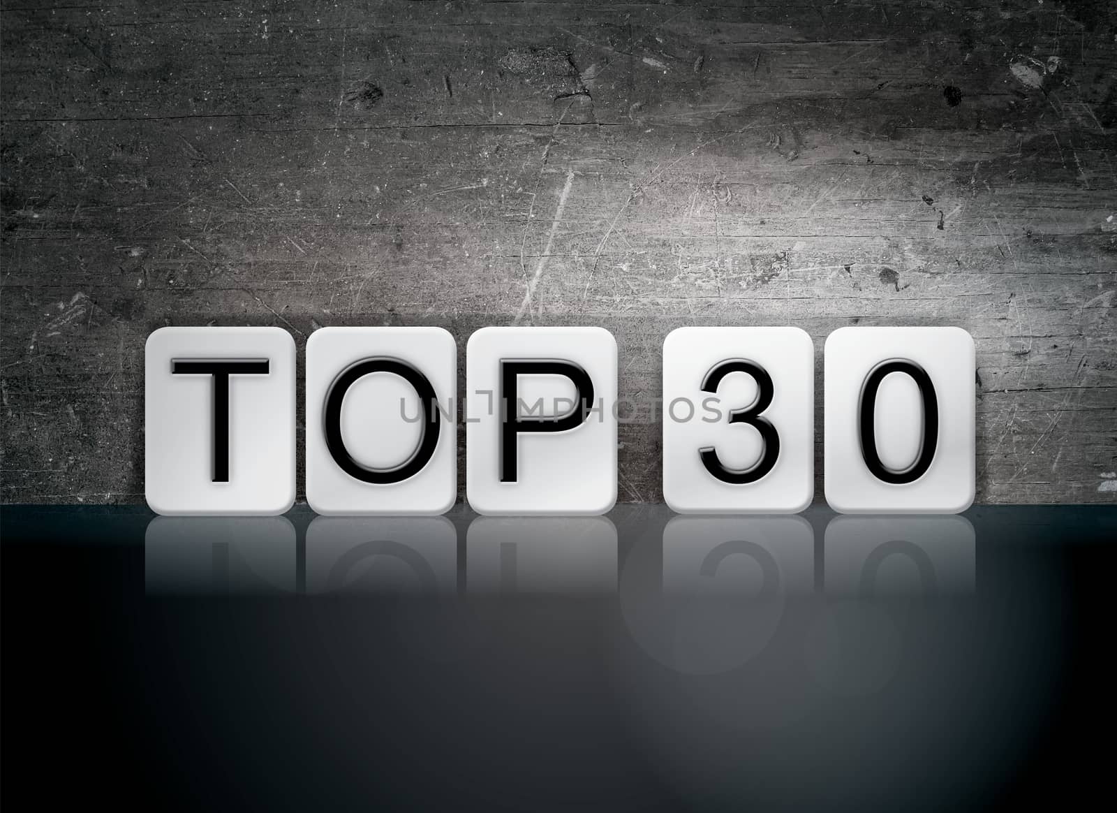 The word "Top 30" written in white tiles against a dark vintage grunge background.
