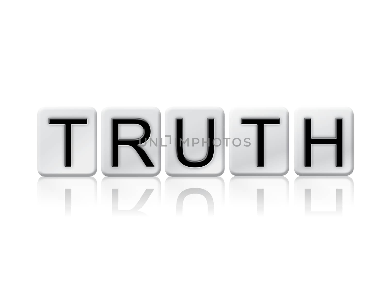 The word "Truth" written in tile letters isolated on a white background.