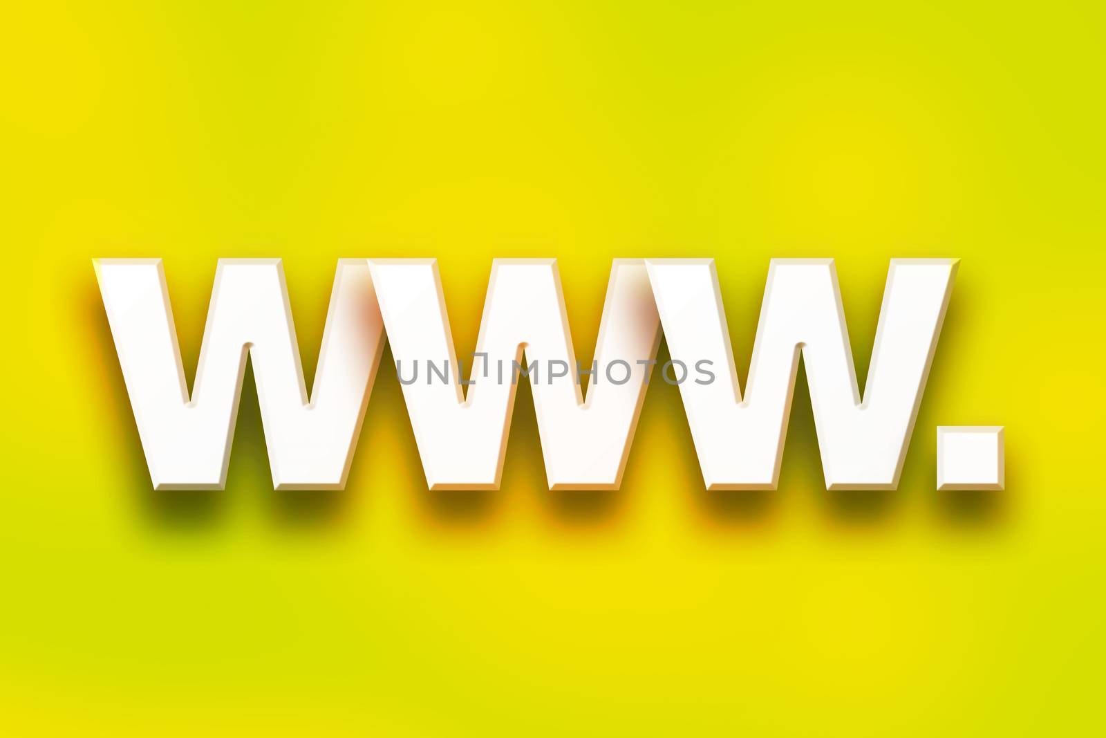 The word "www." written in white 3D letters on a colorful background concept and theme.