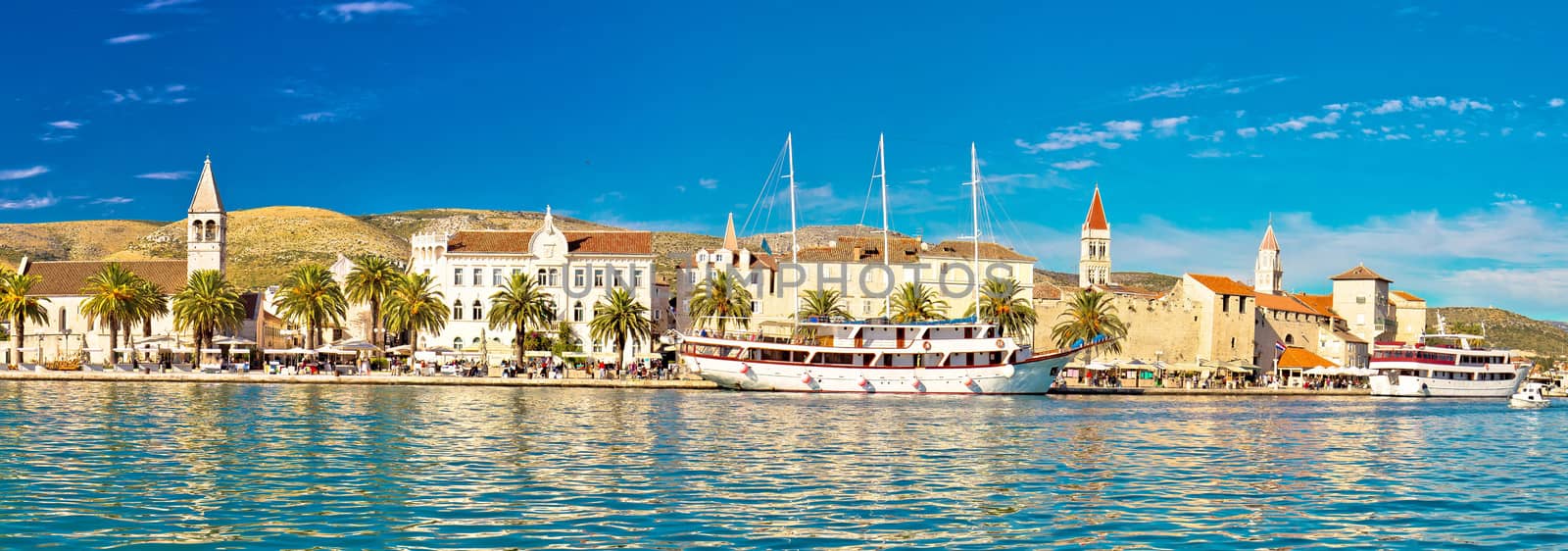 Trogir UNESCO world heritage site town panoramic view in Dalmatia, Croatia