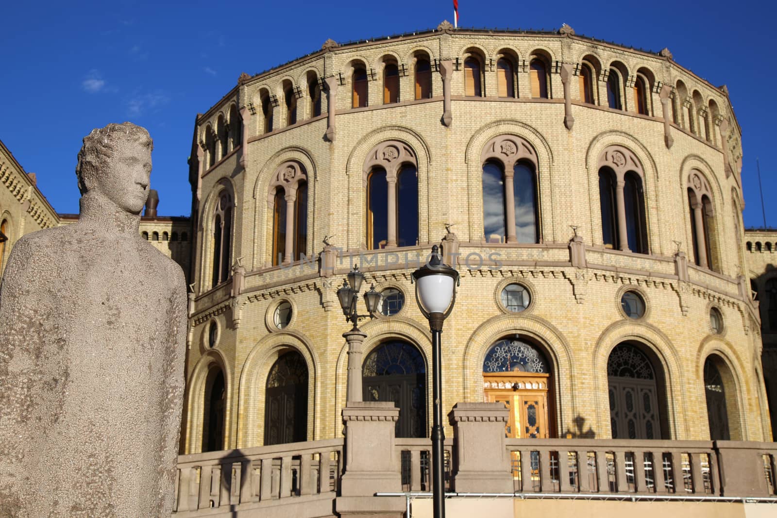 Norwegian parliament Storting Oslo in central Oslo, Norway by vladacanon