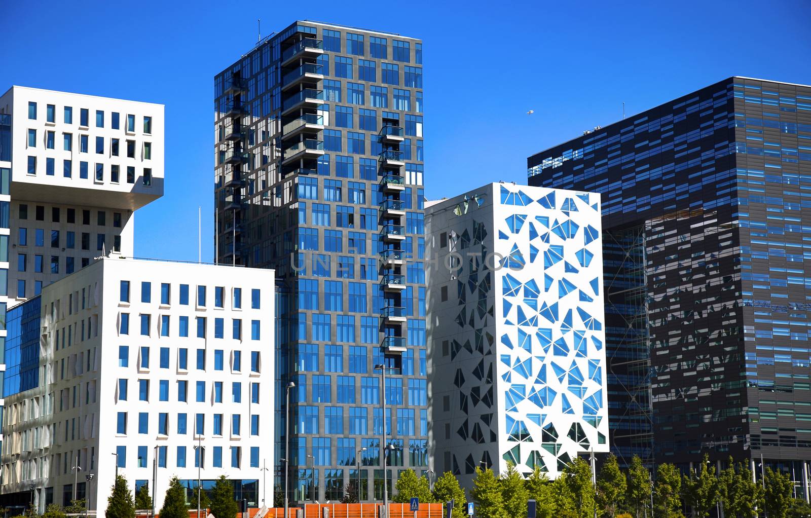 Panoramic View Of Modern buildings in Oslo, Norway 