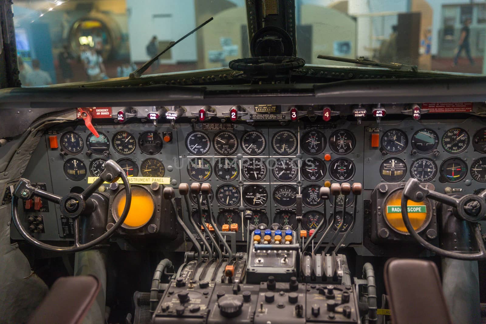 The cockpit of an old plane by chrisukphoto