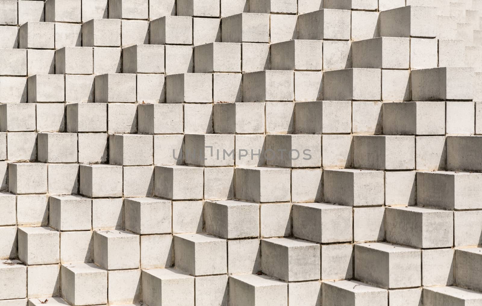 White bricks and blocks all stacked together by chrisukphoto