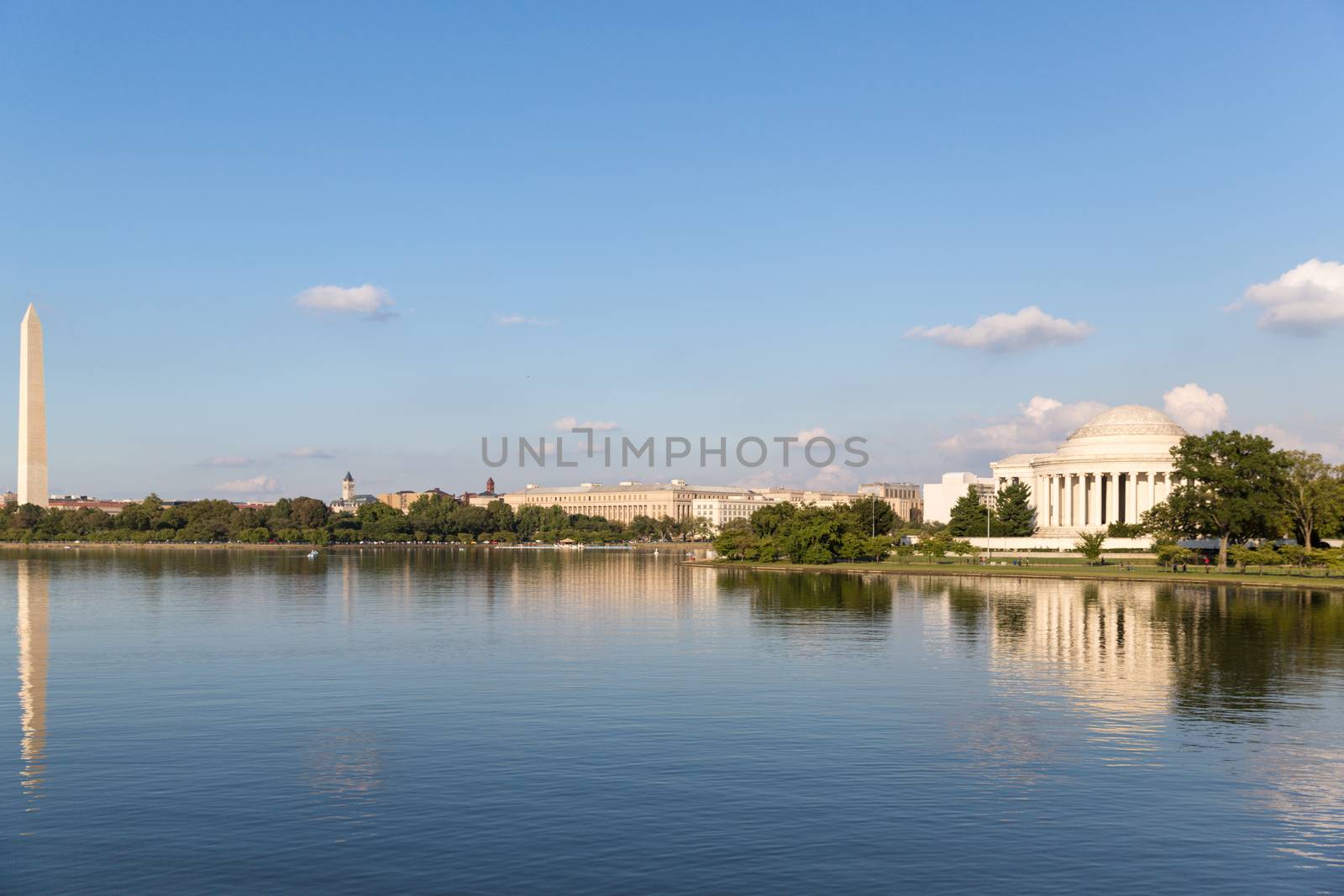 The Thomas Jefferson Memorial and the Monument