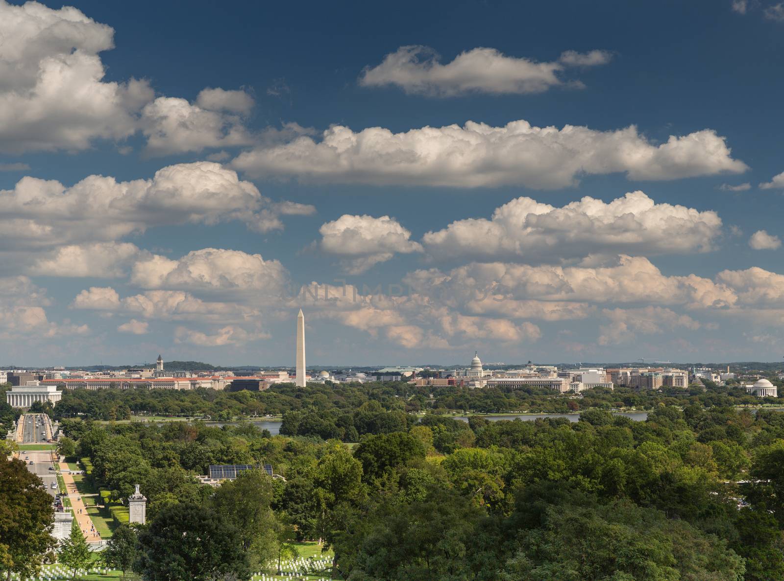 The view of Washington DC from Arlington Cemetery by chrisukphoto