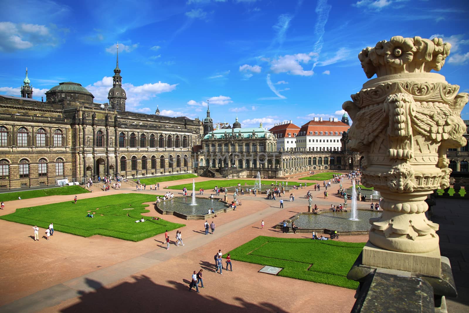 DRESDEN, GERMANY – AUGUST 13, 2016: Tourists walk and visit Dr by vladacanon