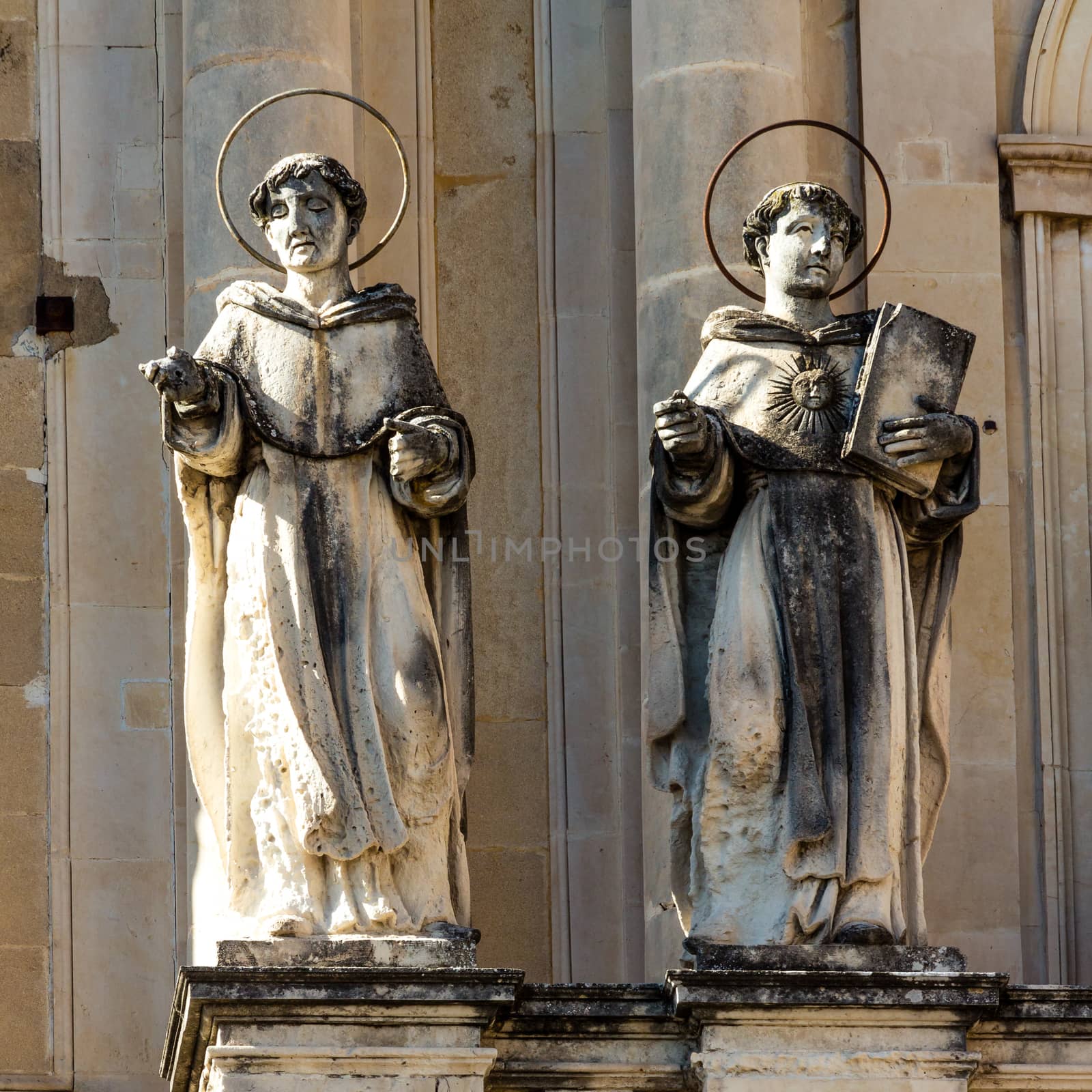 Detail of a statue in a Sicilian baroque church