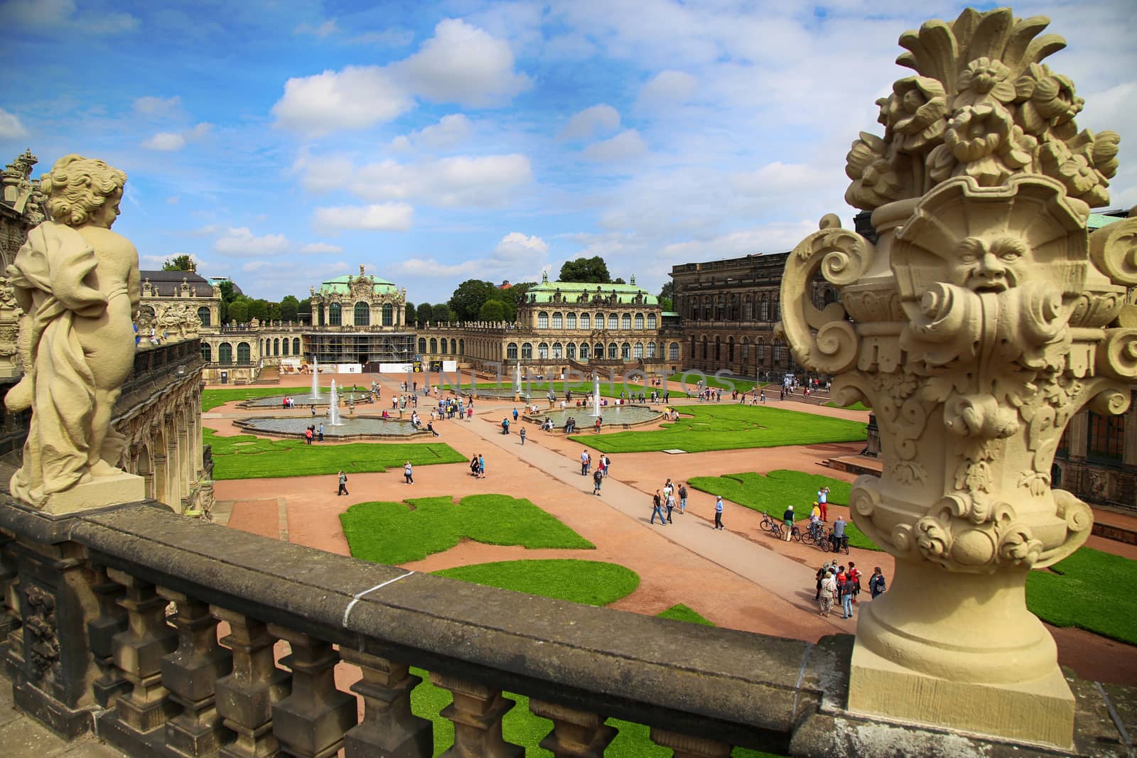 DRESDEN, GERMANY – AUGUST 13, 2016: Tourists walk and visit Dr by vladacanon