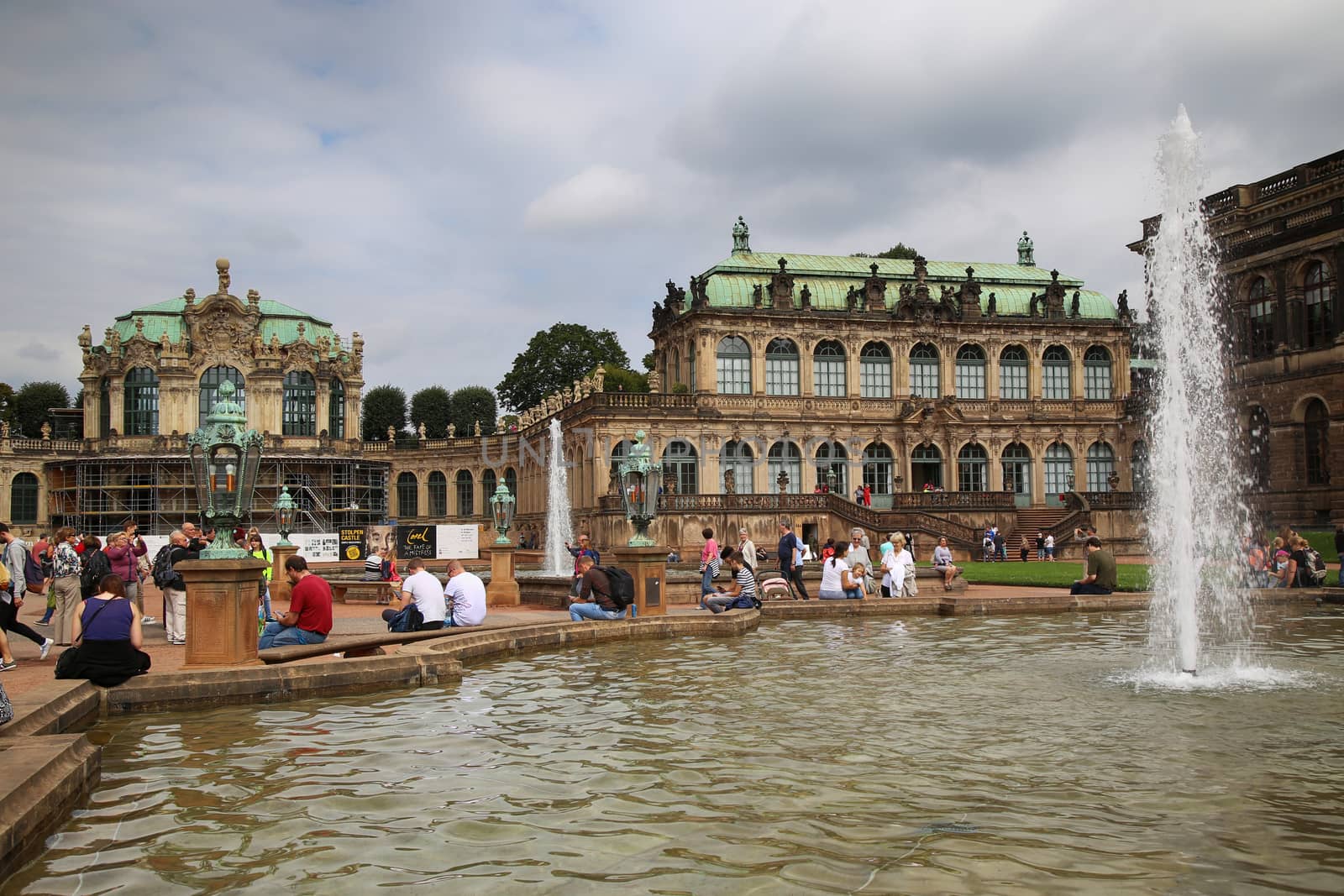 DRESDEN, GERMANY – AUGUST 13, 2016: Tourists walk and visit Dr by vladacanon