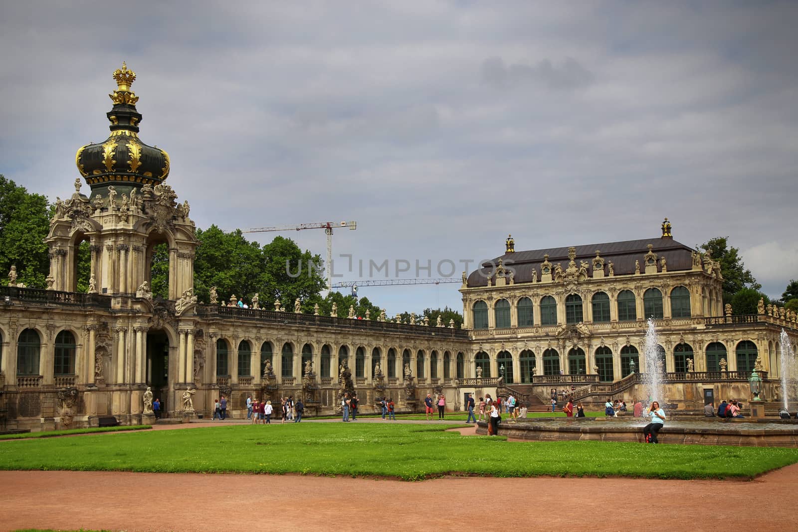 DRESDEN, GERMANY – AUGUST 13, 2016: Tourists walk and visit Dr by vladacanon