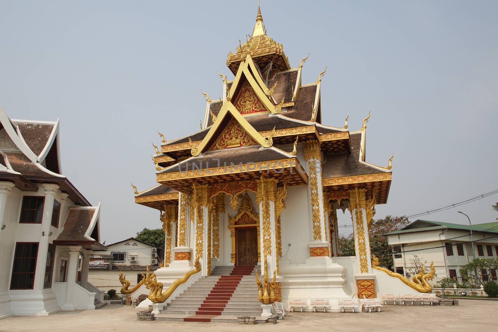 VIENTIANE, LAOS - FEBRUARY 21, 2016:  Citypillar, one of the sights in Vientiane on February 21, 2016 in Laos, Asia