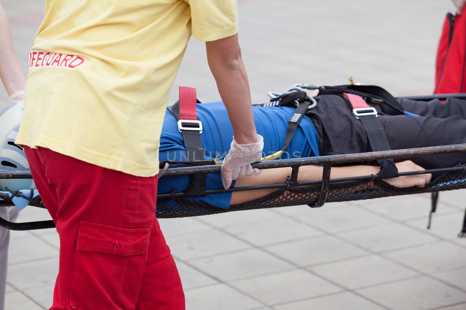Paramedics evacuate an injured person by wellphoto