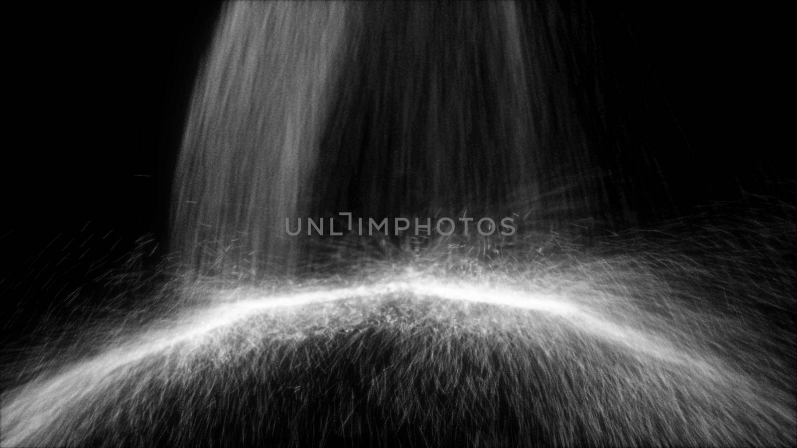 Particle Falling down on an invisible ball. 3D rendered