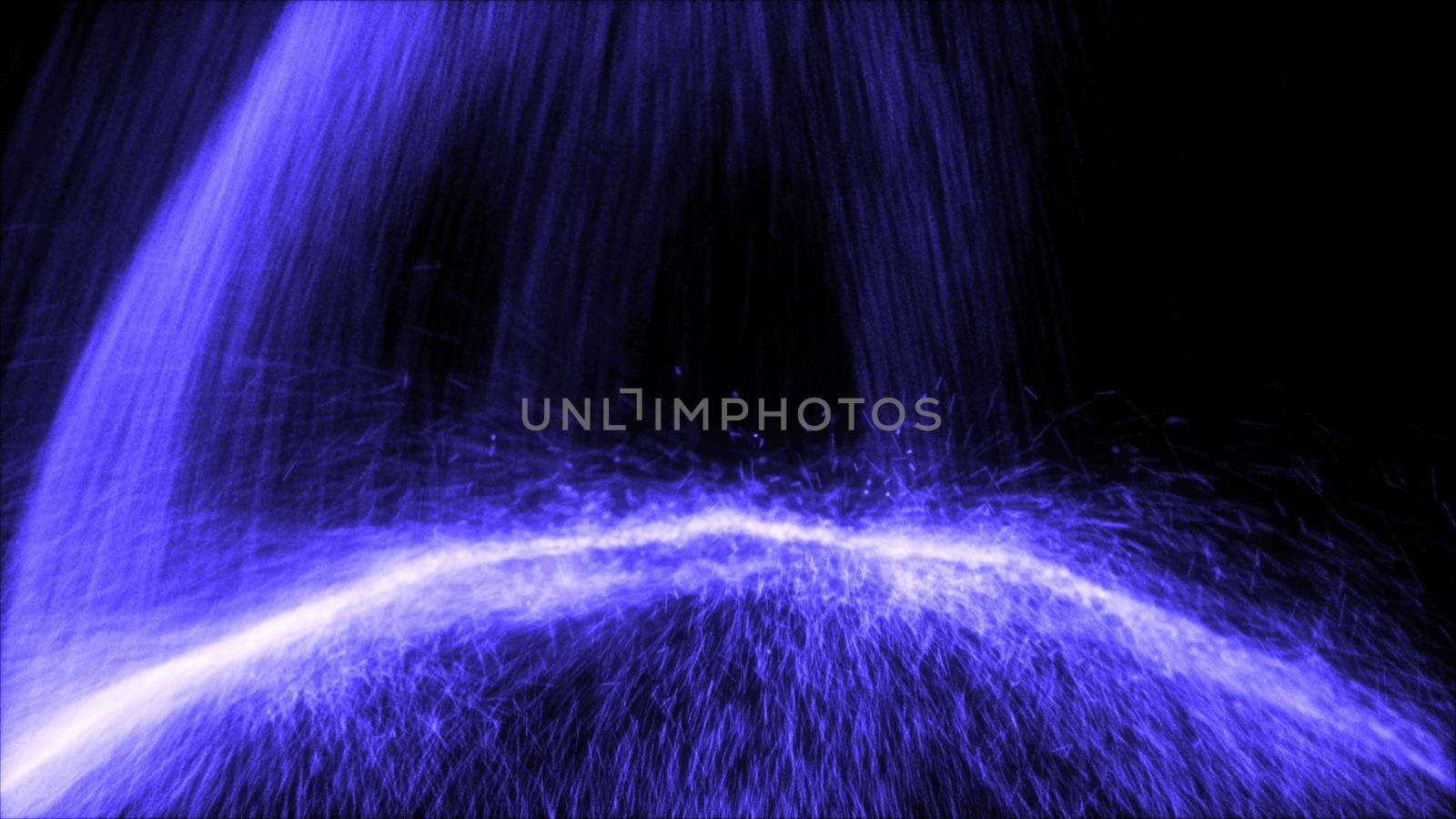 Particle Falling down on an invisible ball. 3D rendered
