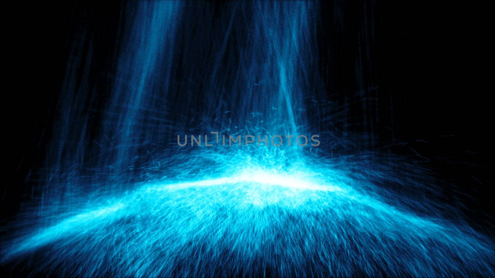 Particle Falling down on an invisible ball. 3D rendered