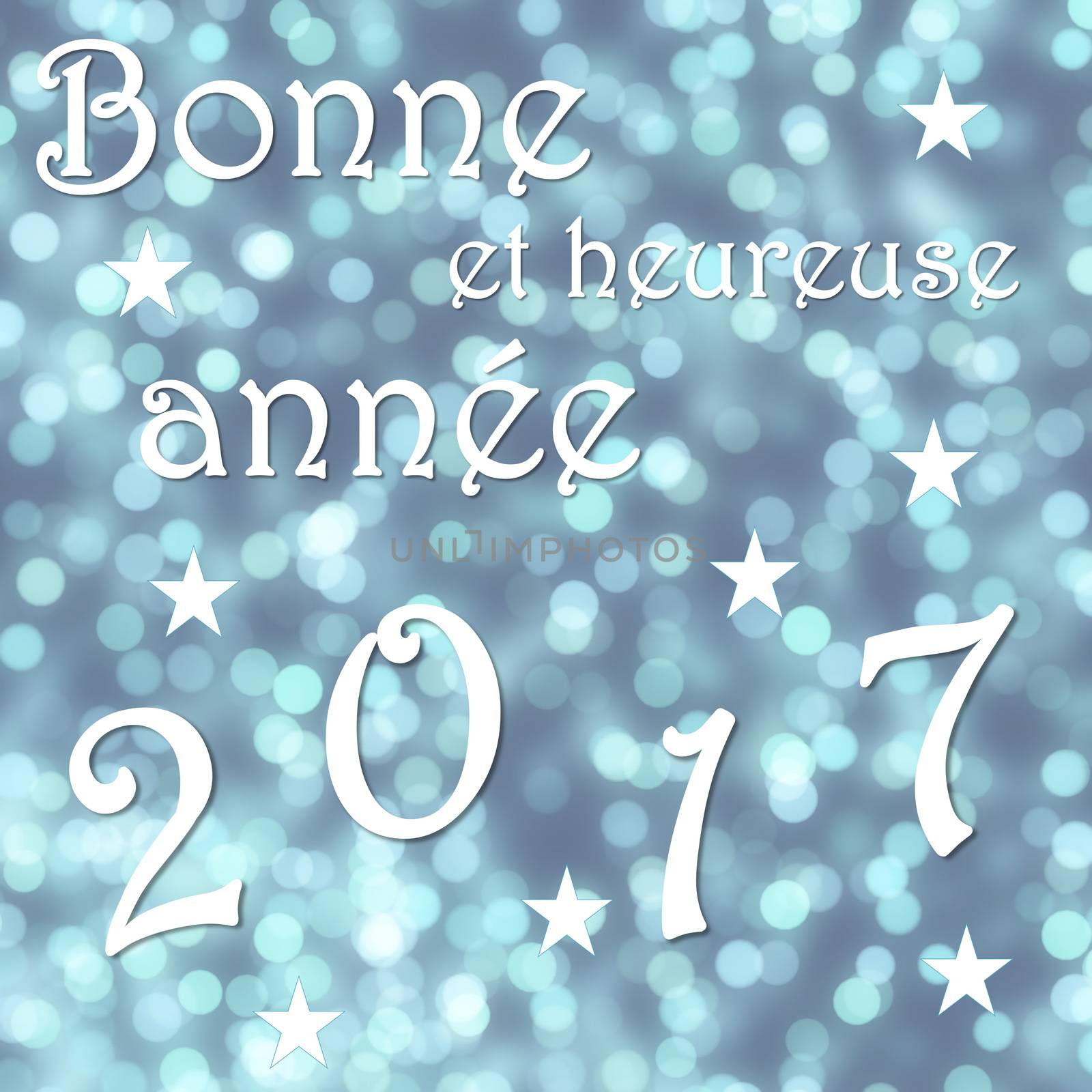 Happy new year 2017, french - 3D render by Elenaphotos21