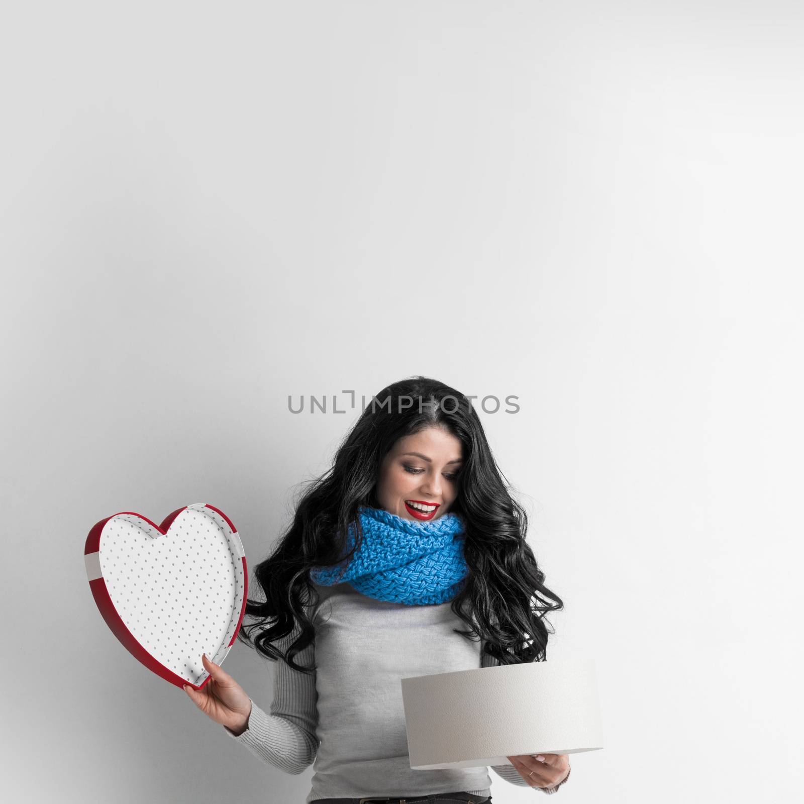 Woman open heart shaped box by Yellowj