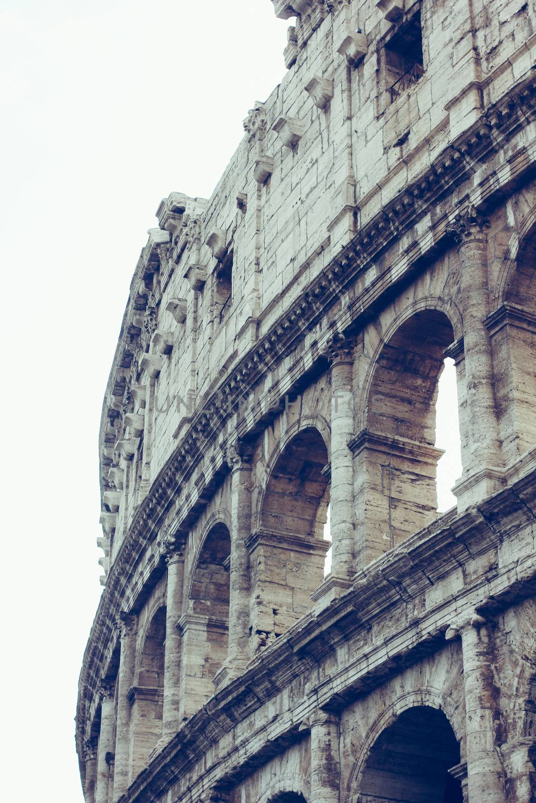 Colosseum, Rome Italy. Close-up of architectural structures