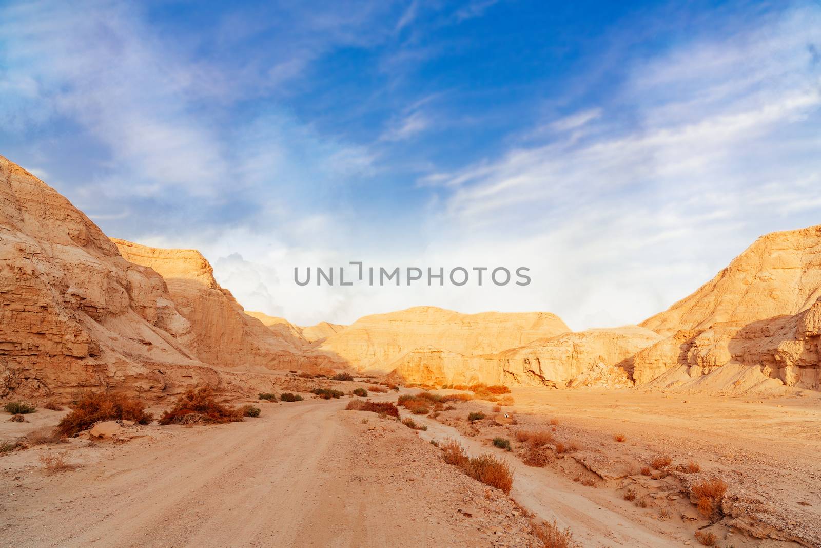 the landscape of Negev desert in Israel