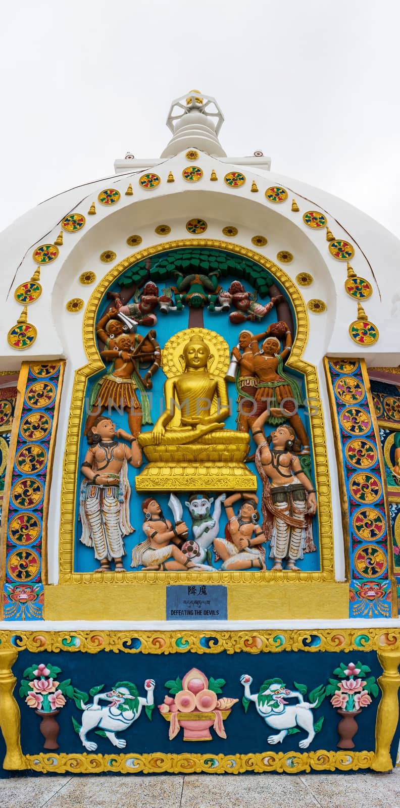 Shanti stupa in Leh Ladakh, Jammu and Kashmir, India