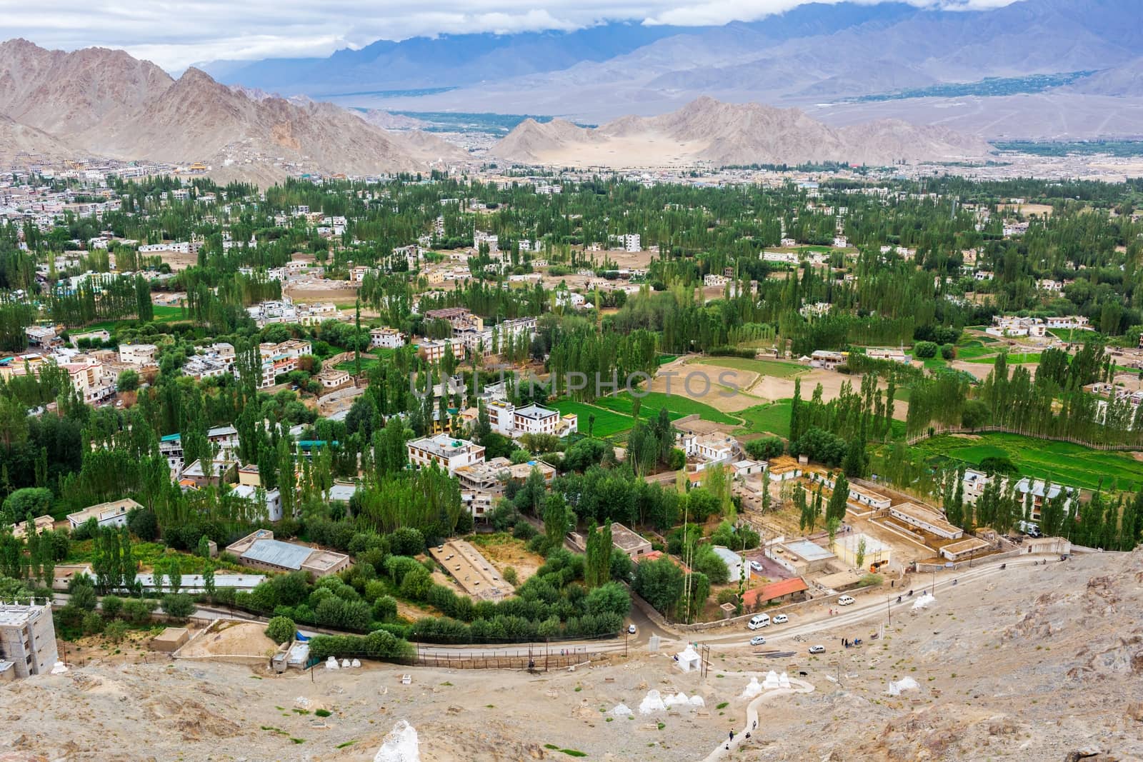 Shanti stupa in Leh Ladakh, Jammu and Kashmir, India