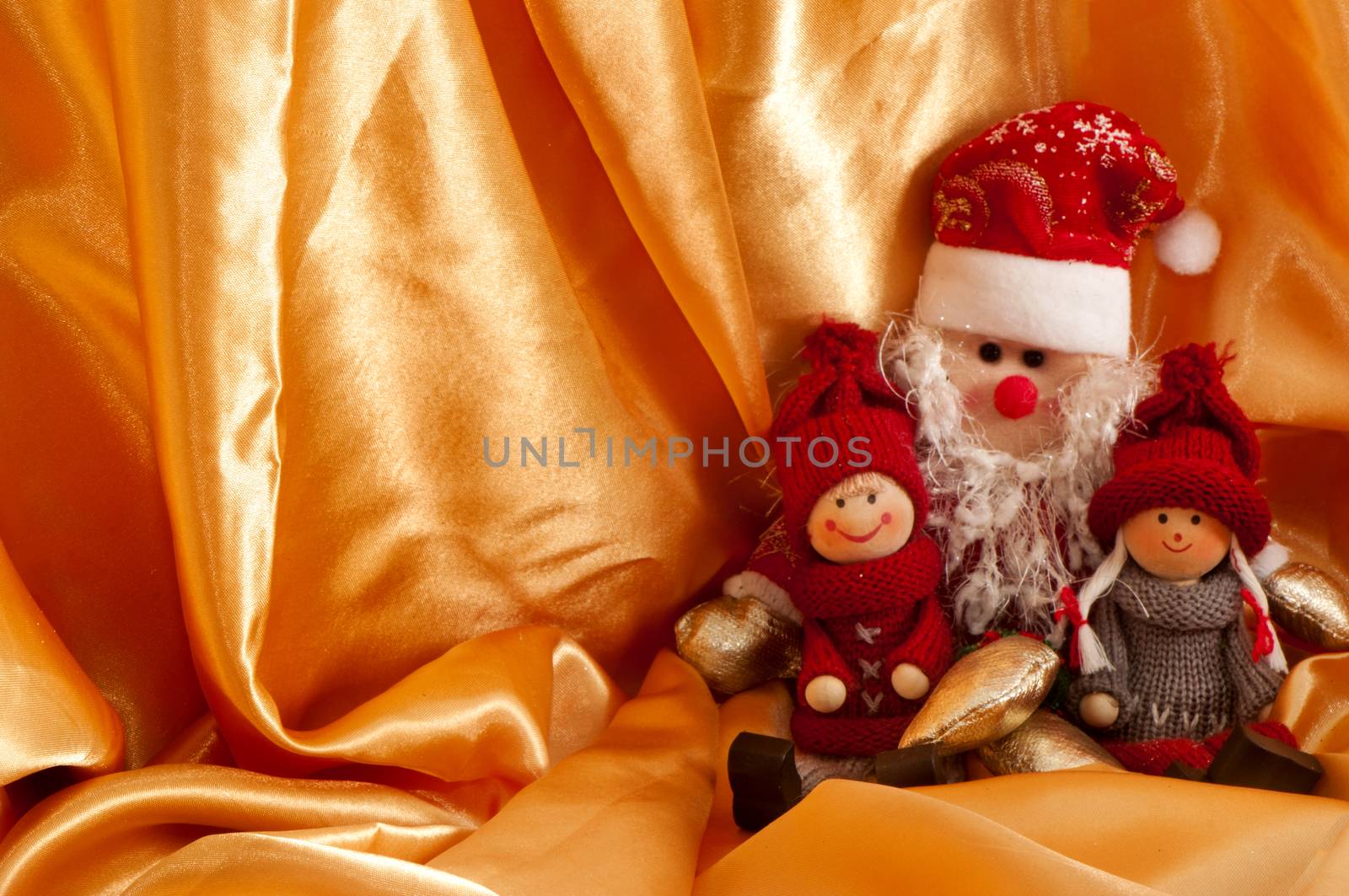 a Christmas puppets on the white background
