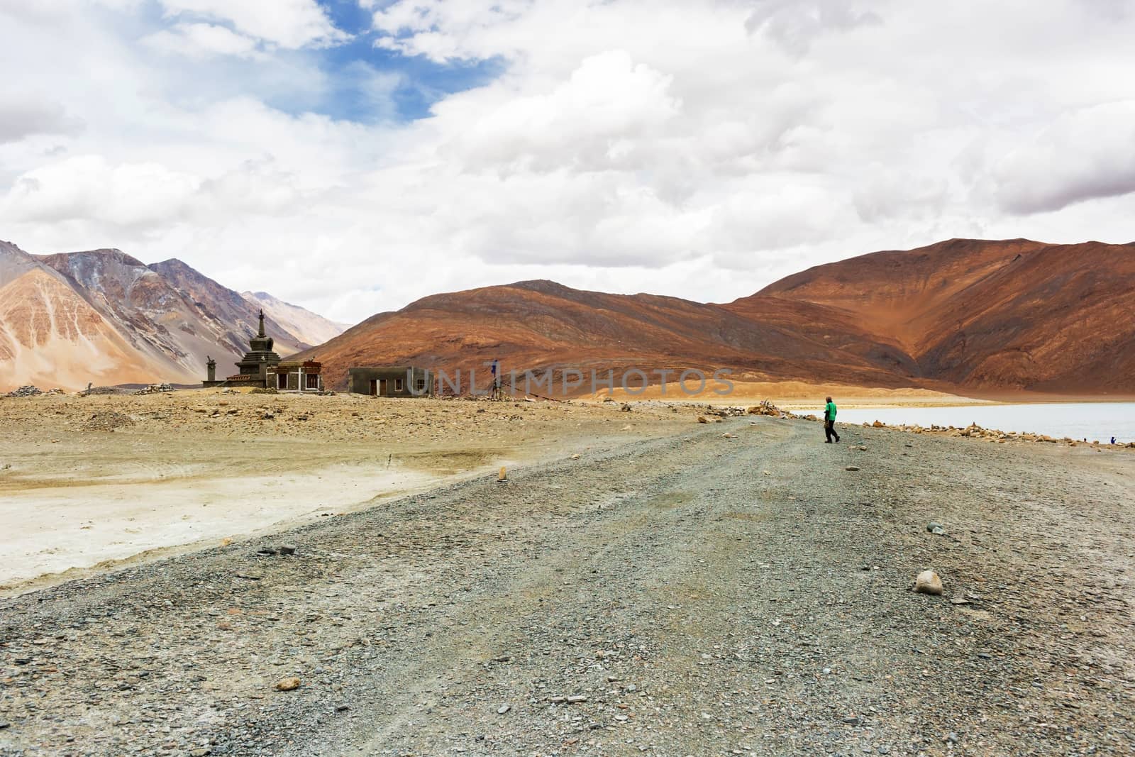 Natural landscape in Pangong lake, Leh Ladakh, Jammu and Kashmir, India