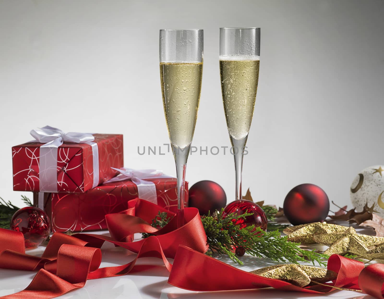 Pair glass of champagne. New year celebration or christmas concept theme. Celebration concept. by janssenkruseproductions