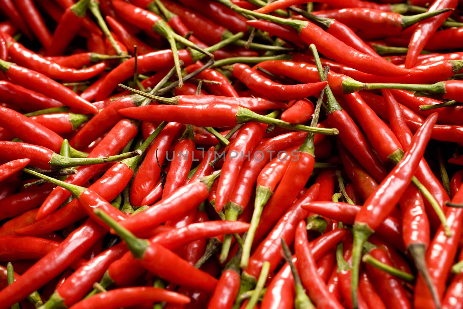  Red Chili Peppers Close-up Background by janssenkruseproductions