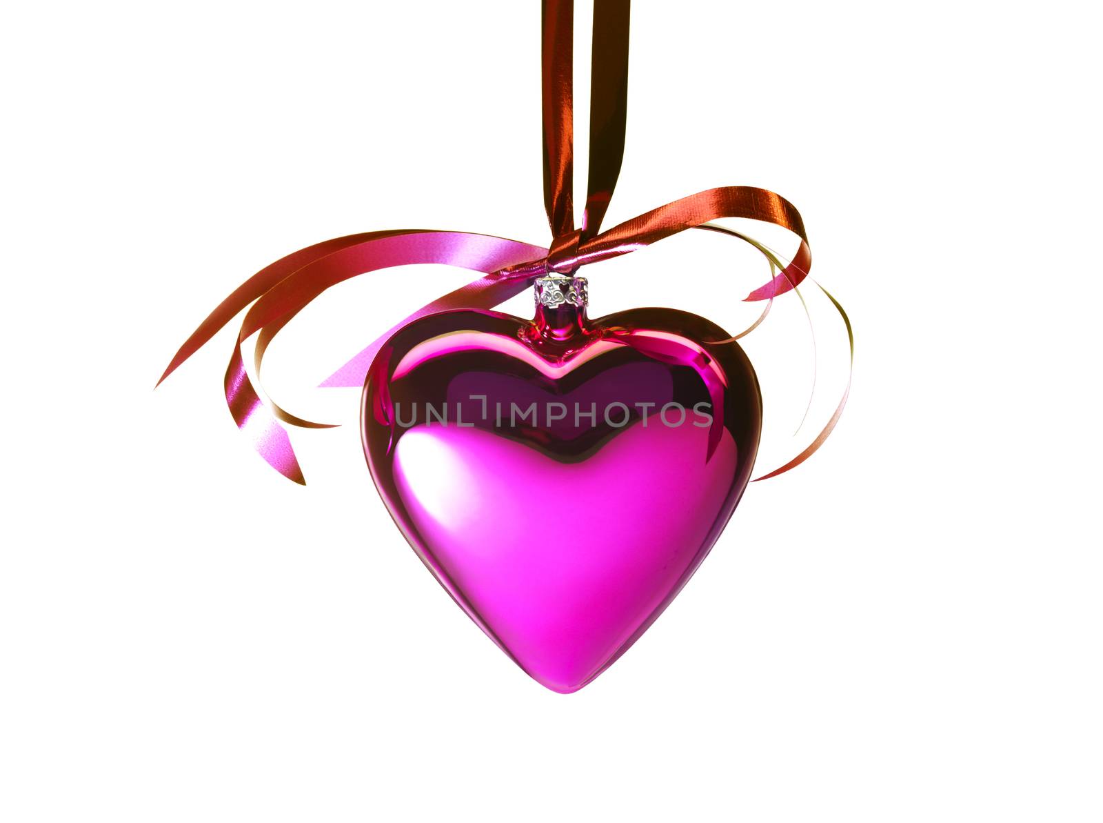 Christmas hearts against a white background