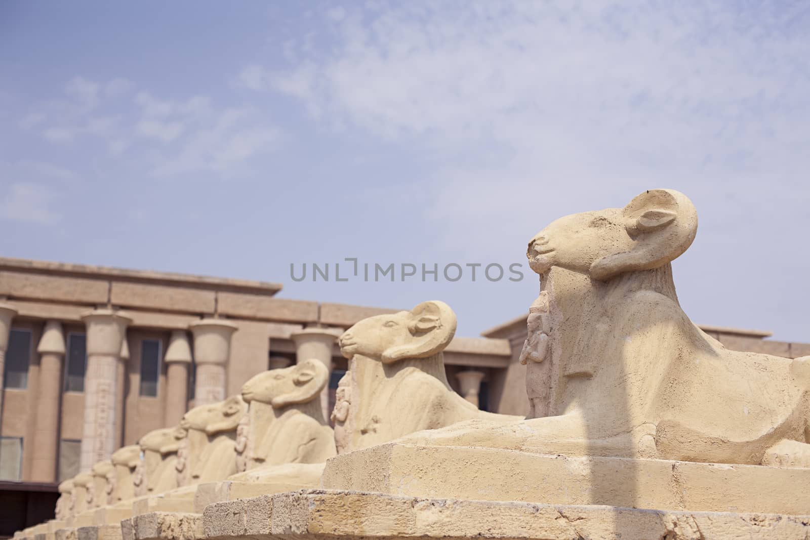 Avenue of the ram-headed Sphinxes. Karnak Temple. Luxor, Egypt