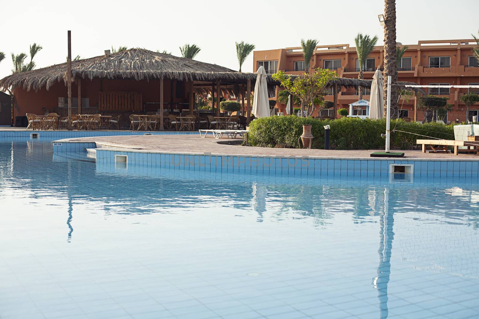 Bar swimming pool sharm el sheikh, Egypt. Hotel, resort, without tourists