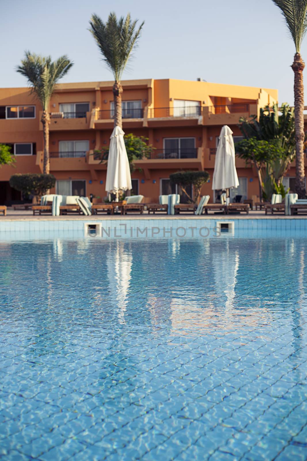 Bar swimming pool sharm el sheikh, Egypt. Hotel, resort, without tourists