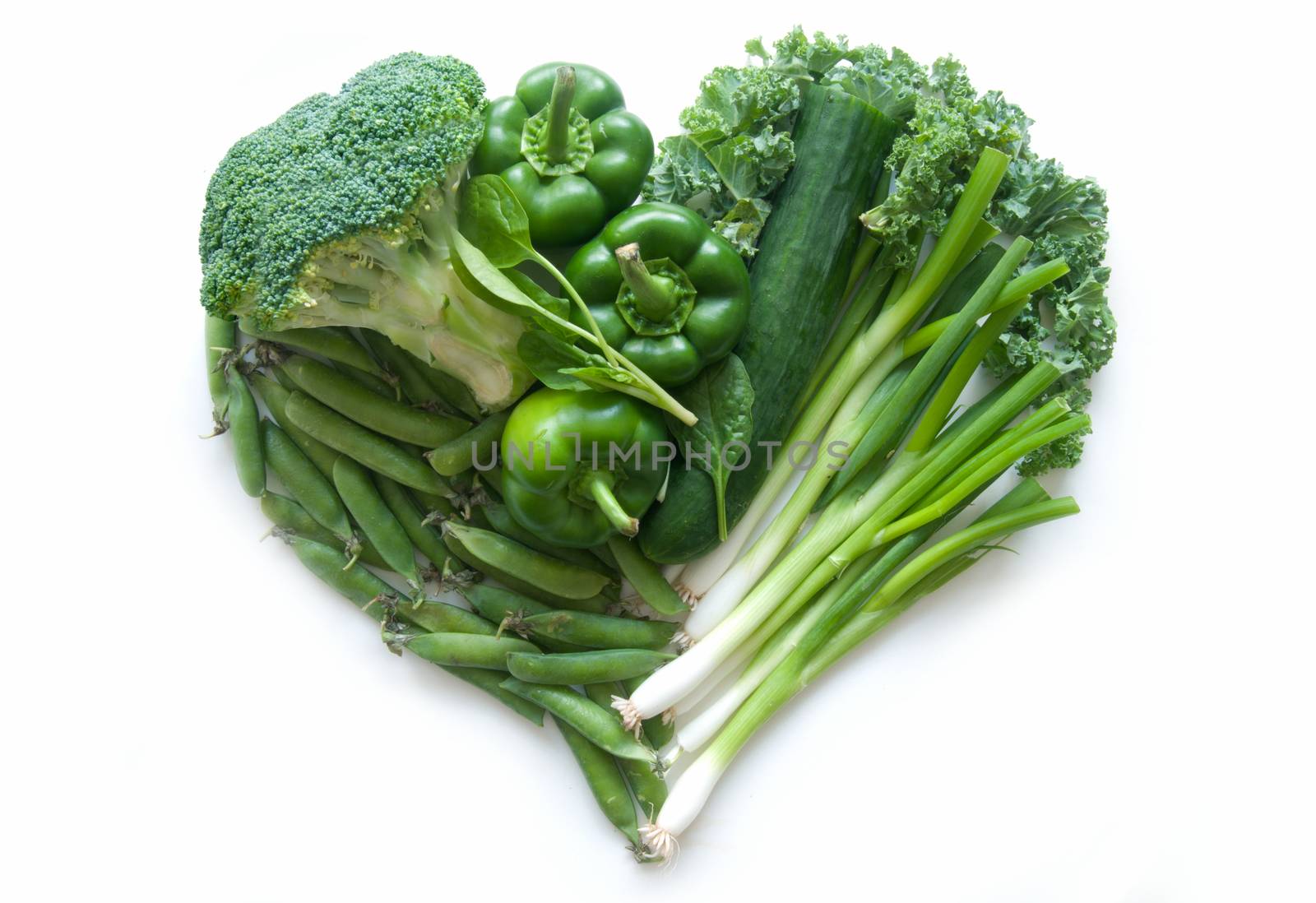 Heart shape green vegetables by unikpix