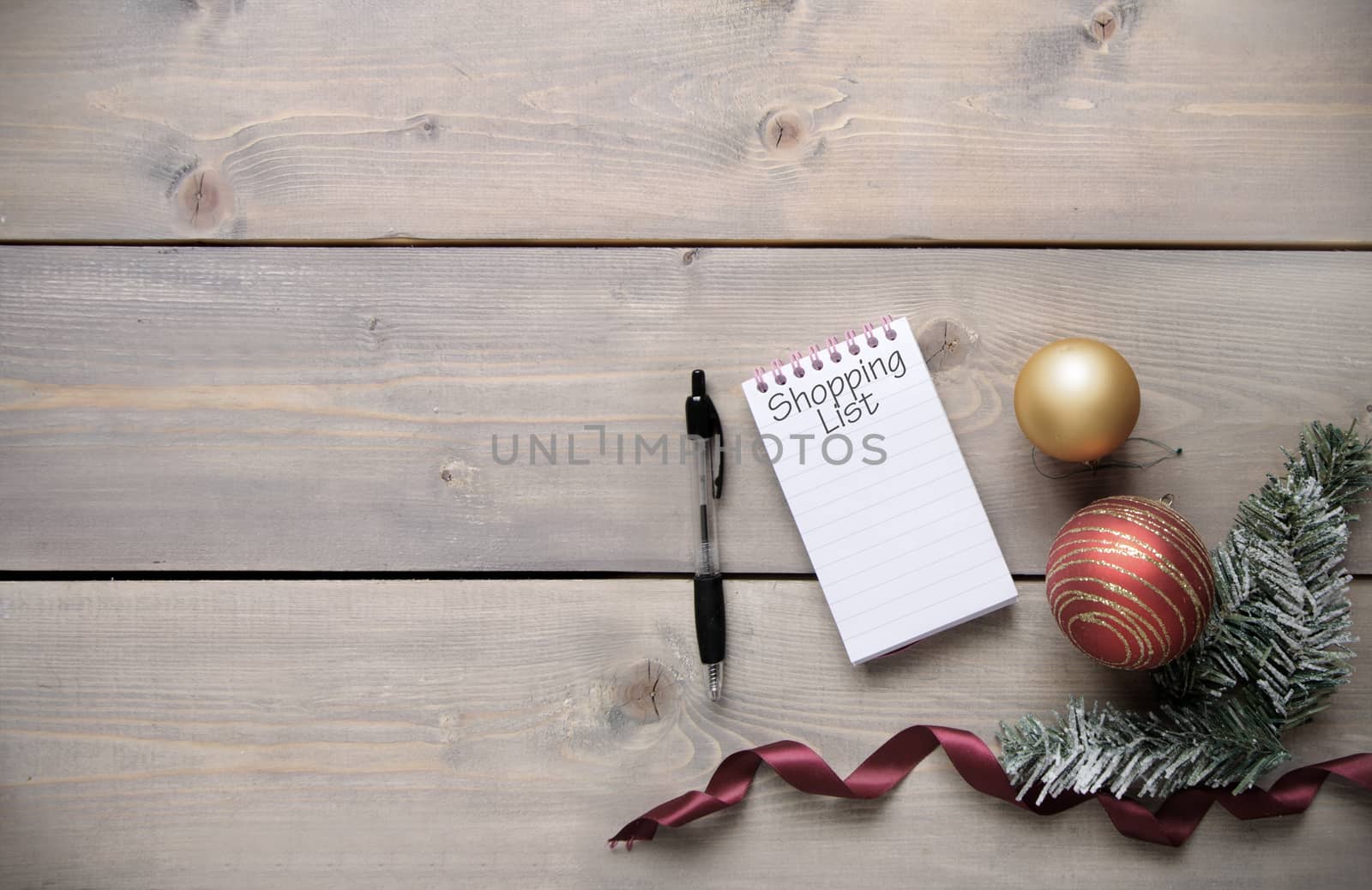 Christmas shopping list background by unikpix