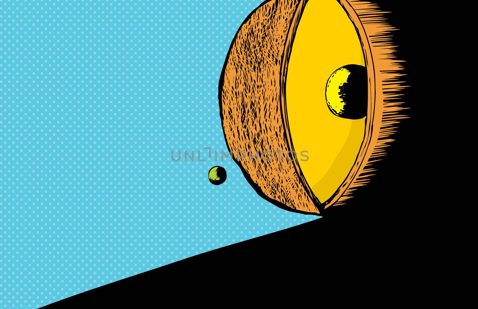 Glowing atom cross section with shadow by TheBlackRhino