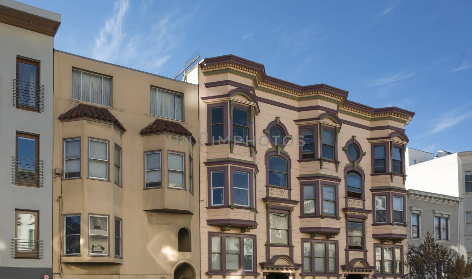 Victorian houses in a row in San Francisco