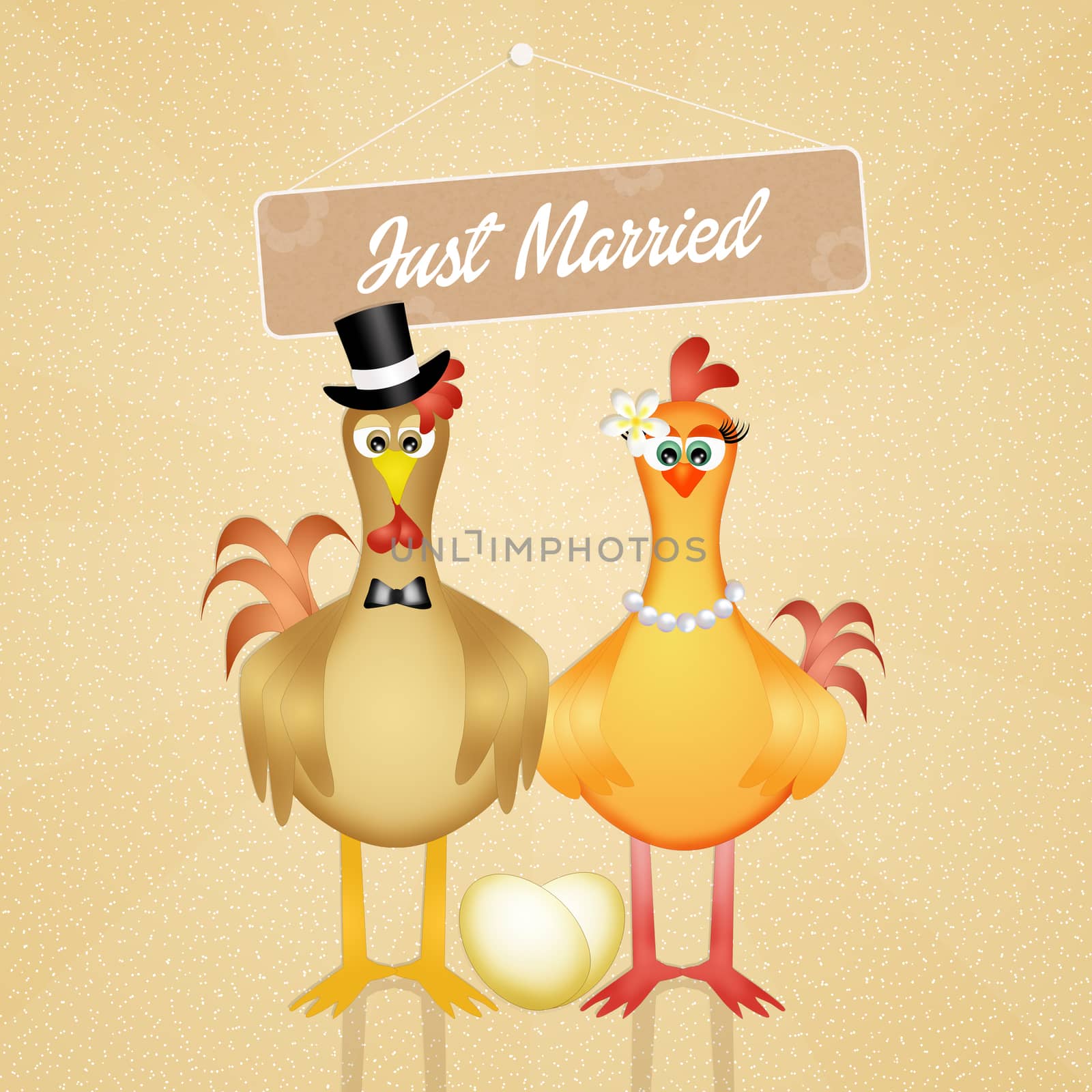 illustration of Wedding of chickens