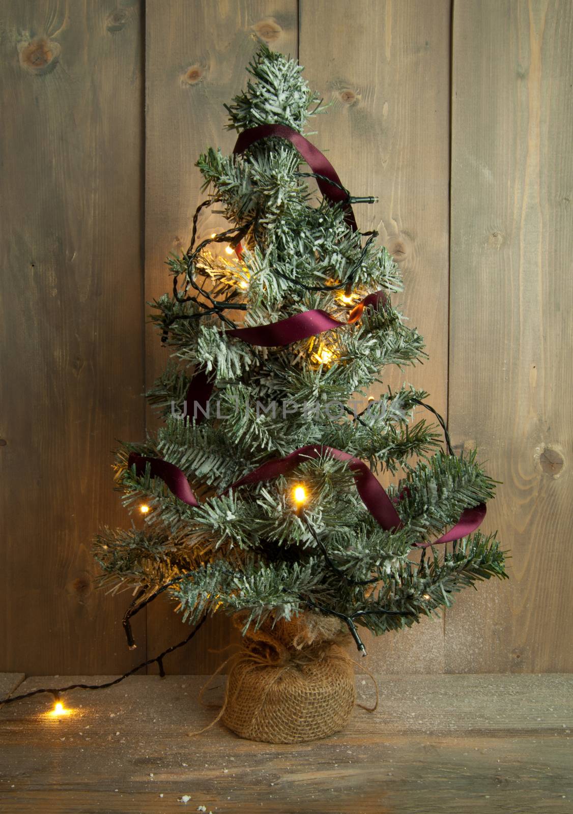 Christmas tree with lights and decorations