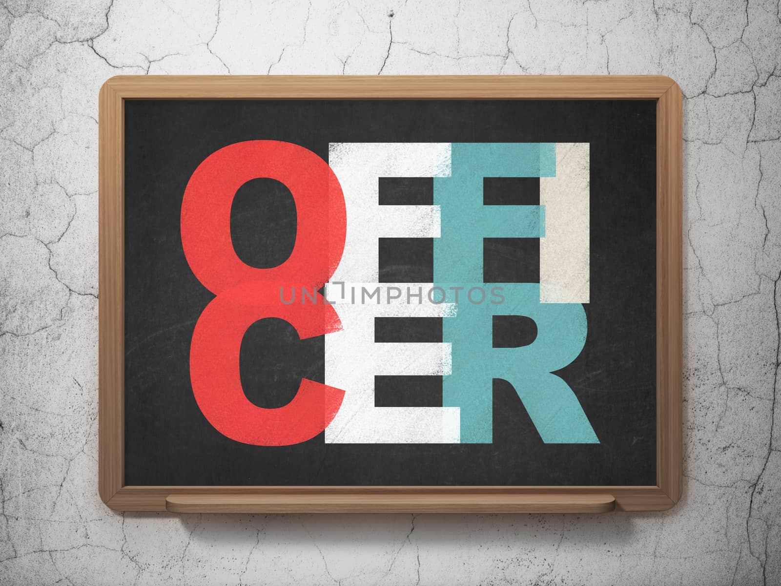 Law concept: Painted multicolor text Officer on School board background, 3D Rendering