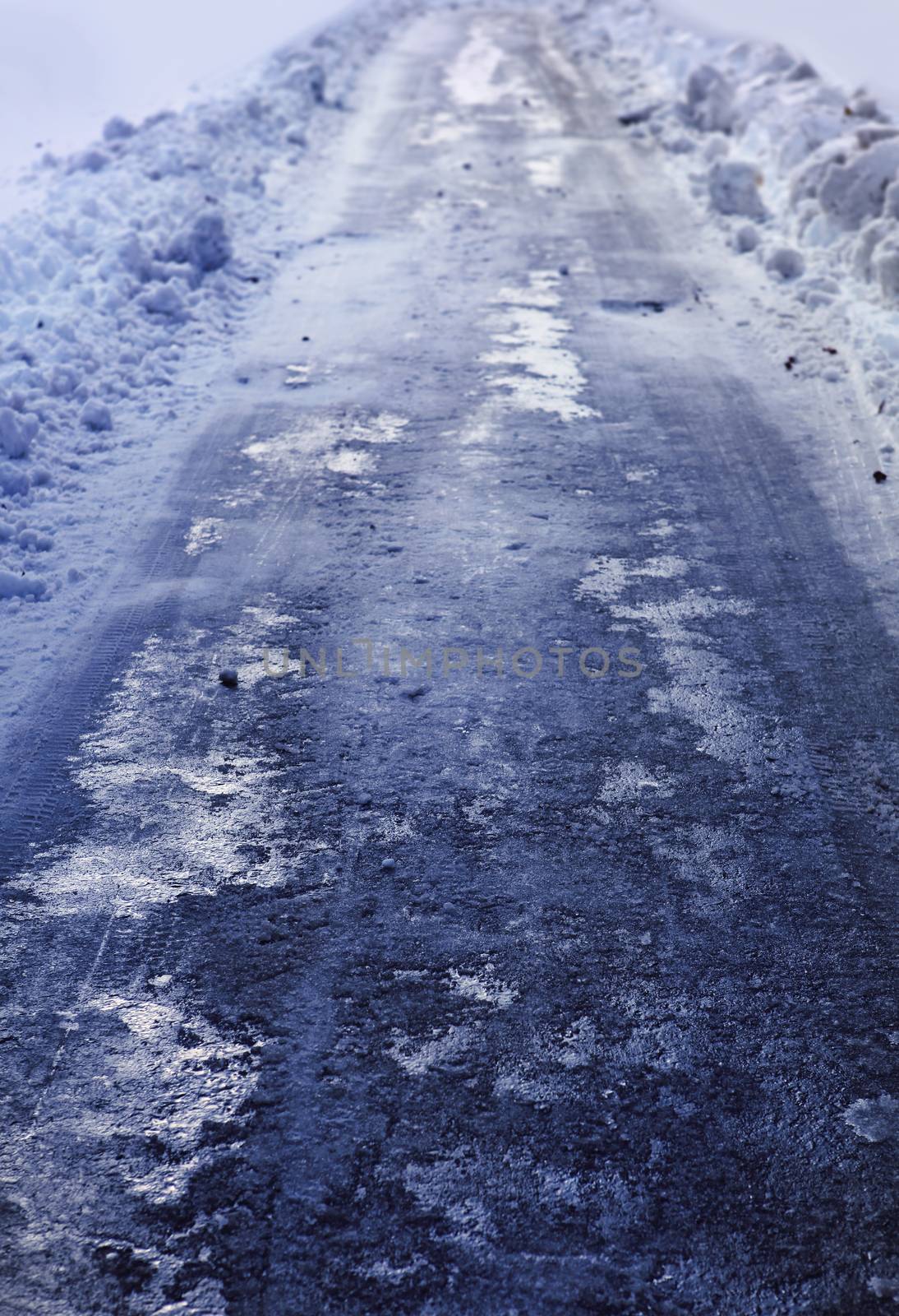 ice slick road by ssuaphoto