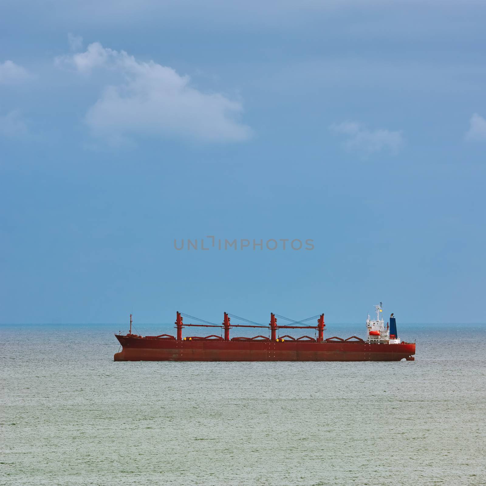 Dry Cargo Ship at Anchorage in the Black Sea Bay