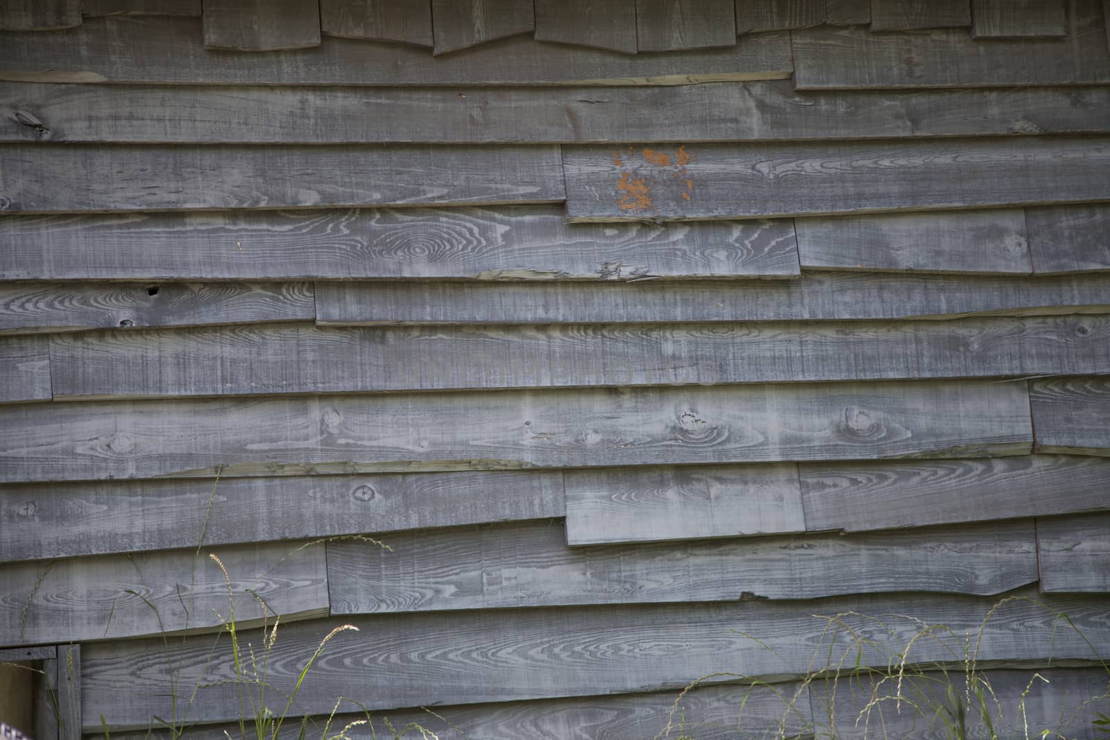 Wooden siding on home wall