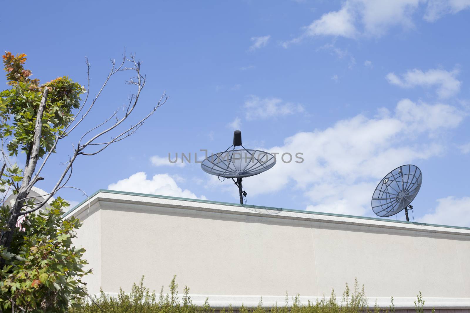 Two Satellites on Building by tornado98